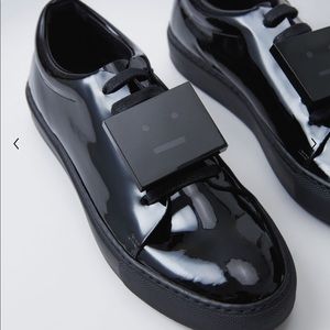 Acne Studios Adriana Patent black sneakers. Worn